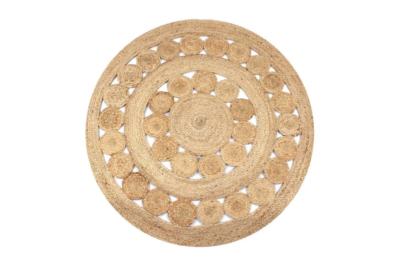 Tæppe Flettet Design Jute 150 Cm Rund - Beige - Tekstiler - Tæpper - Moderne tæppe - Sisaltæpper