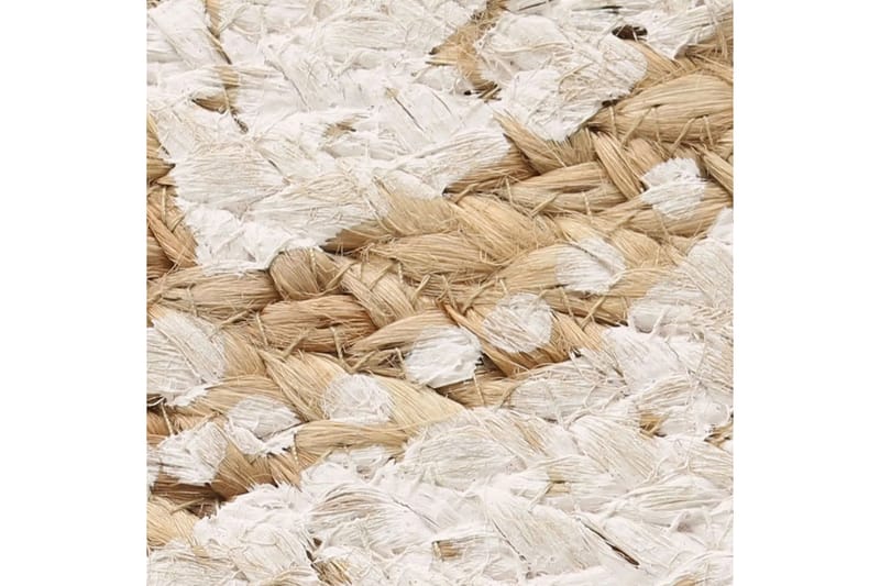 Tæppe Flettet Jute Med Print 120 Cm Rund - Beige - Tekstiler - Tæpper - Moderne tæppe - Sisaltæpper