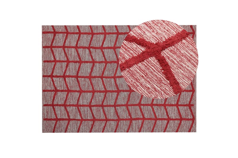 Sivas Bomuldstæppe 160x230 cm - Rød - Tekstiler - Tæpper - Moderne tæppe - Bomuldstæpper
