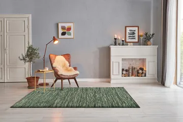 Skagen Uldtæppe 160x230 cm Rektangulært - Grønmelange - Tekstiler - Tæpper - Moderne tæppe - Uldtæppe