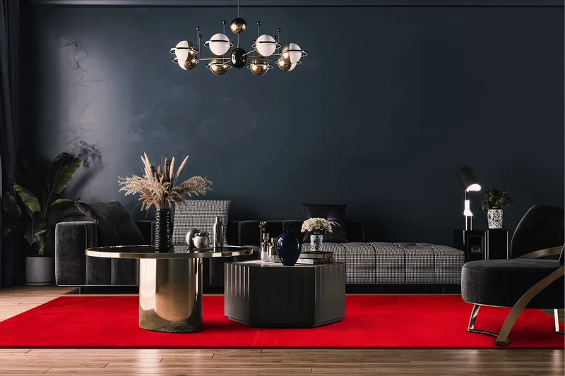 Soft Wilton-tæppe 140x200 cm - Rød - Tekstiler - Tæpper - Moderne tæppe - Wiltontæpper