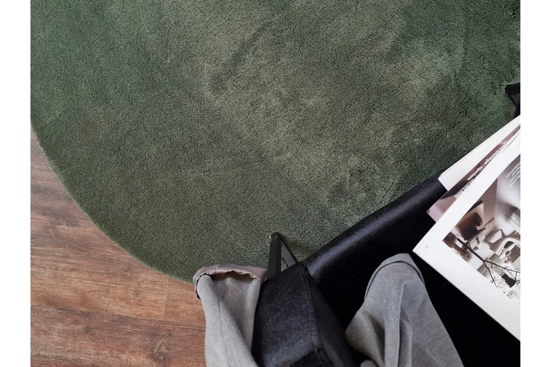 Soft Wiltontæppe 240 cm Rund - Smaragdgrøn - Tekstiler - Tæpper - Moderne tæppe - Wiltontæpper