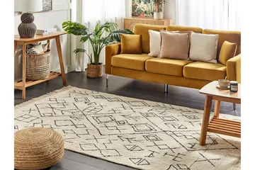 Somek Bomuldstæppe 160x230 cm - Beige - Tekstiler - Tæpper - Moderne tæppe - Bomuldstæpper