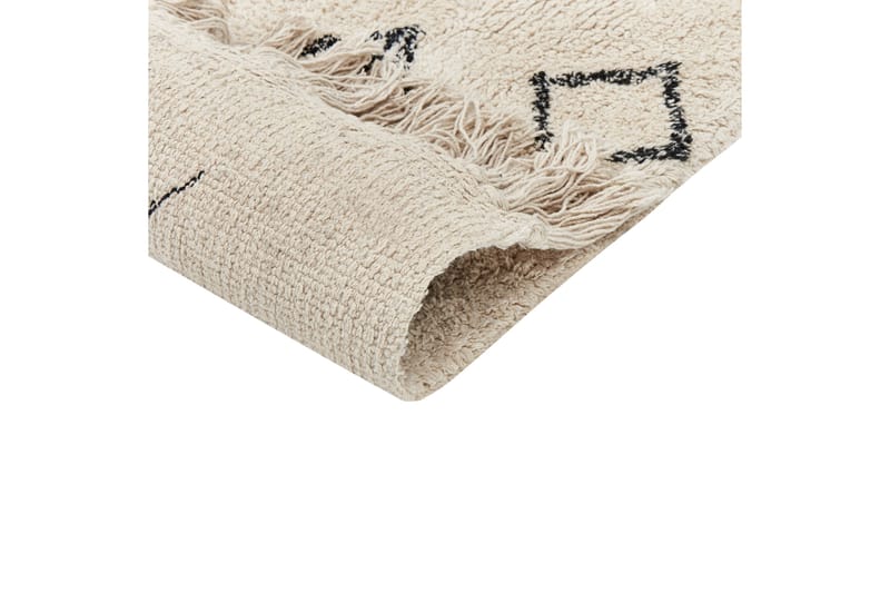 Somek Bomuldstæppe 160x230 cm - Beige - Tekstiler - Tæpper - Moderne tæppe - Bomuldstæpper