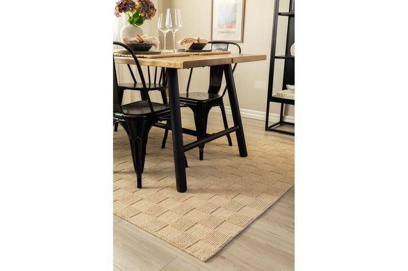 Sydney Uldtæppe 160x230 cm - Beige - Tekstiler - Tæpper - Moderne tæppe - Uldtæppe