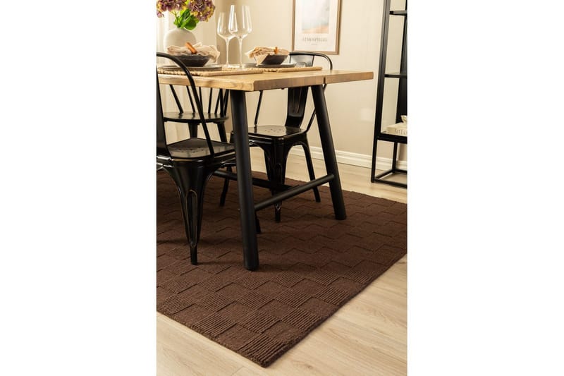 Sydney Uldtæppe 160x230 cm - Brun - Tekstiler - Tæpper - Moderne tæppe - Uldtæppe