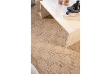 Sydney Uldtæppe 200x200 cm - Beige - Tekstiler - Tæpper - Moderne tæppe - Uldtæppe