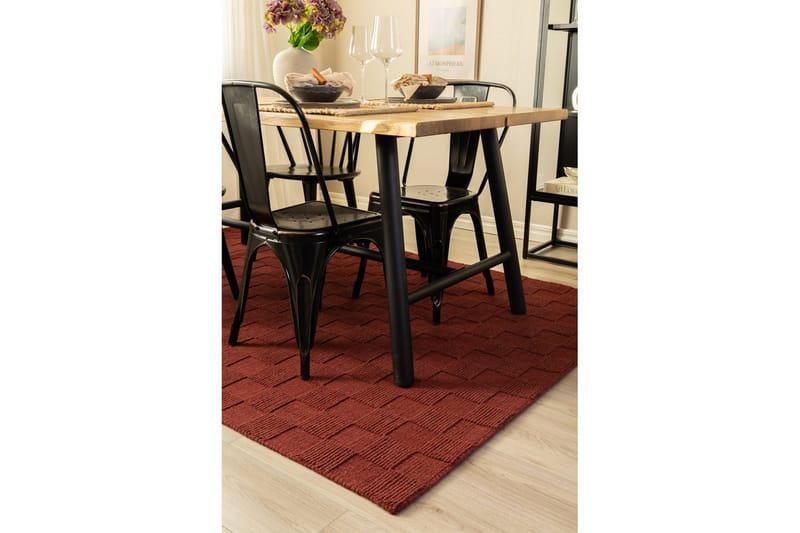 Sydney Uldtæppe 200x300 cm - Rød - Tekstiler - Tæpper - Moderne tæppe - Uldtæppe