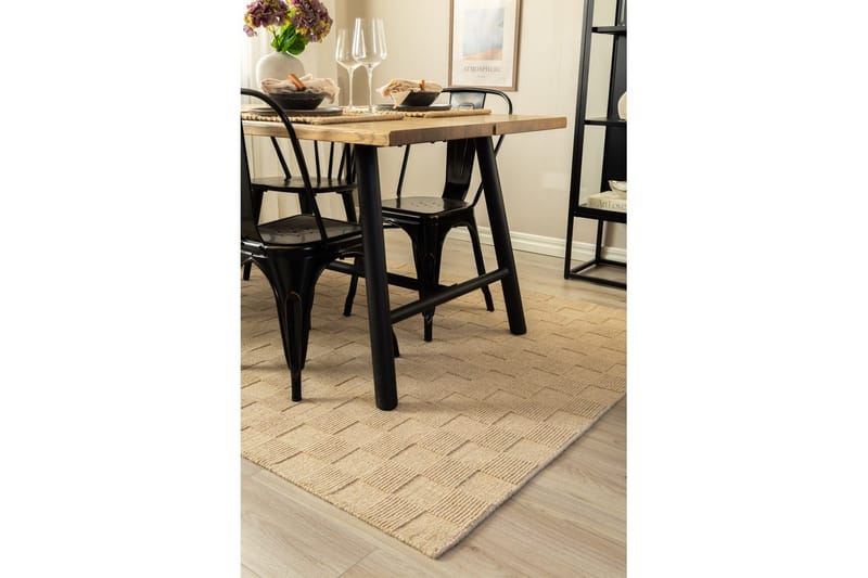 Sydney Uldtæppe 240x340 cm - Beige - Tekstiler - Tæpper - Moderne tæppe - Uldtæppe