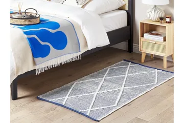 Synopa Ryetæppe 80x150 cm - Sort/hvid - Tekstiler - Tæpper - Moderne tæppe - Bomuldstæpper