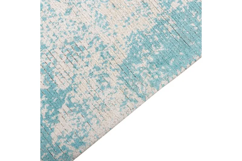 Tæppe Akarsu - Blå, beige, 80x150 cm - Tekstiler - Tæpper - Moderne tæppe - Viskosetæpper & kunstsilketæpper