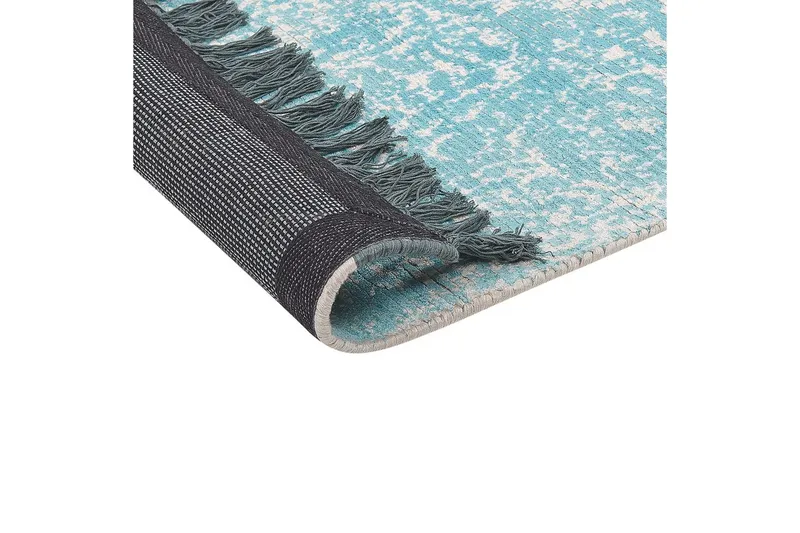 Tæppe Akarsu - Blå, beige, 80x150 cm - Tekstiler - Tæpper - Moderne tæppe - Viskosetæpper & kunstsilketæpper