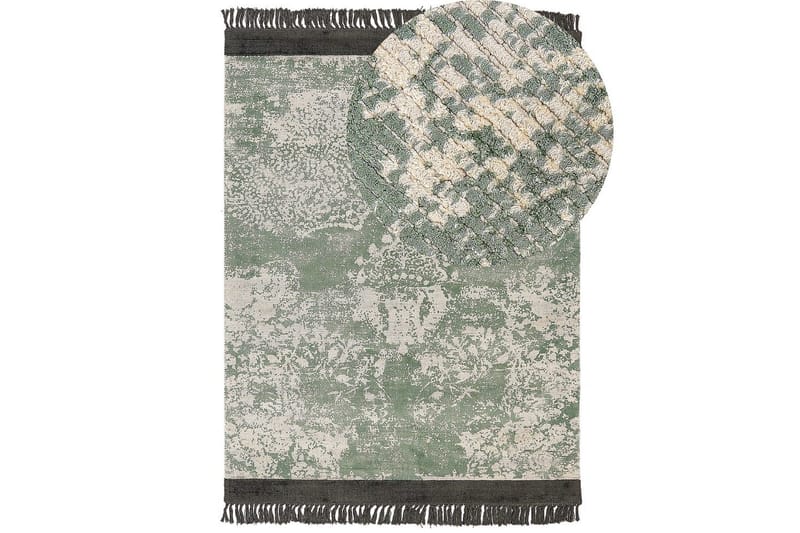 Tæppe Akarsu - Grøn, sort, beige, 160x230 cm - Tekstiler - Tæpper - Moderne tæppe - Viskosetæpper & kunstsilketæpper