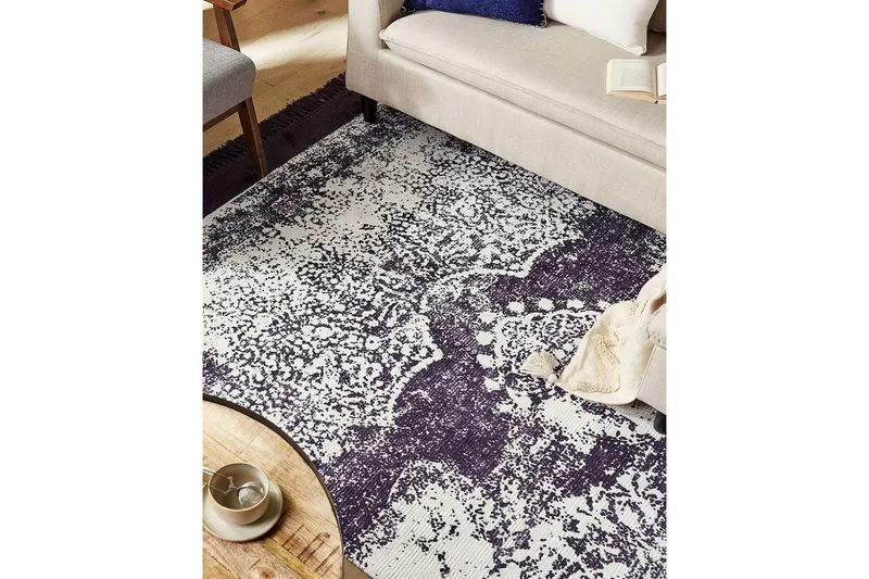 Tæppe Akarsu - Violet, hvid, 140x200 cm - Tekstiler - Tæpper - Moderne tæppe - Viskosetæpper & kunstsilketæpper