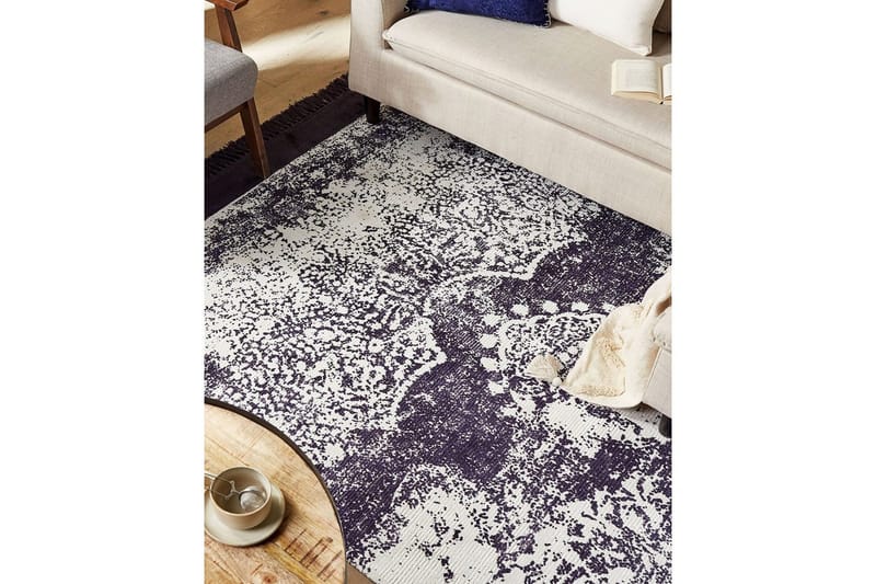 Tæppe Akarsu - Violet, hvid, 160x230 cm - Tekstiler - Tæpper - Moderne tæppe - Viskosetæpper & kunstsilketæpper