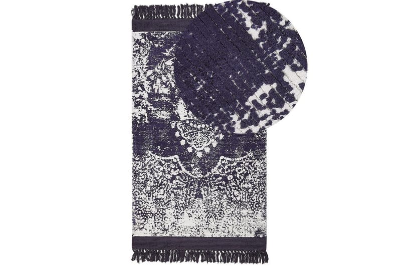 Tæppe Akarsu - Violet, hvid, 80x150 cm - Tekstiler - Tæpper - Moderne tæppe - Viskosetæpper & kunstsilketæpper