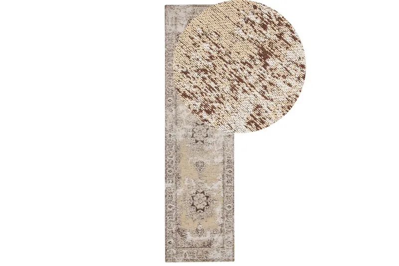 Tæppe Almus - Beige, brun, 80x300 cm - Tekstiler - Tæpper - Moderne tæppe - Gangmåtter