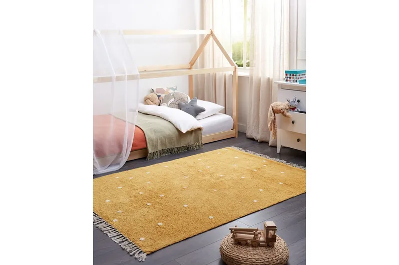 Tæppe Astaf - Gul - Tekstiler - Tæpper - Moderne tæppe - Bomuldstæpper