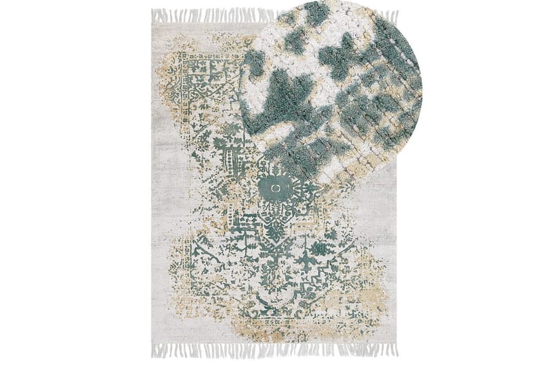 Tæppe Boyali - Beige, Grøn, 160x230 cm - Tekstiler - Tæpper - Moderne tæppe - Viskosetæpper & kunstsilketæpper