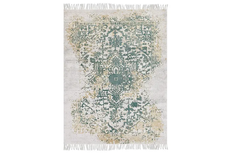 Tæppe Boyali - Beige, Grøn, 160x230 cm - Tekstiler - Tæpper - Moderne tæppe - Viskosetæpper & kunstsilketæpper