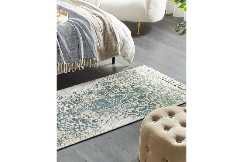 Tæppe Boyali - Beige, Grøn, 80x150 cm - Tekstiler - Tæpper - Moderne tæppe - Viskosetæpper & kunstsilketæpper