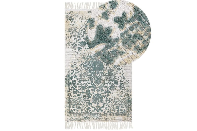 Tæppe Boyali - Beige, Grøn, 80x150 cm - Tekstiler - Tæpper - Moderne tæppe - Viskosetæpper & kunstsilketæpper