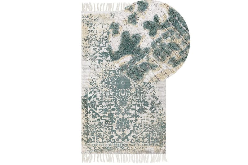 Tæppe Boyali - Beige, Grøn, 80x150 cm - Tekstiler - Tæpper - Moderne tæppe - Viskosetæpper & kunstsilketæpper