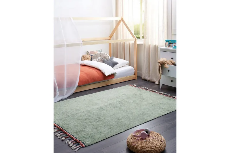 Tæppe Caparli - Grøn - Tekstiler - Tæpper - Moderne tæppe - Bomuldstæpper