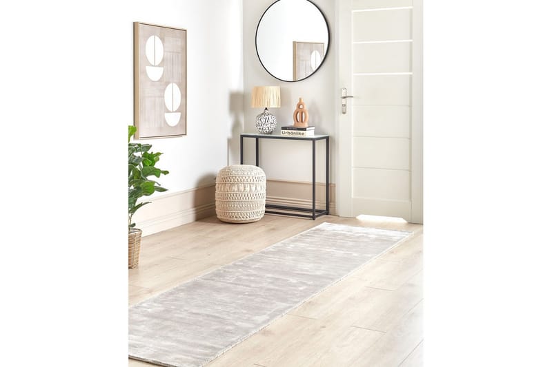 Tæppe Gesi II - Lys grå, 80x300 cm - Tekstiler - Tæpper - Moderne tæppe - Viskosetæpper & kunstsilketæpper