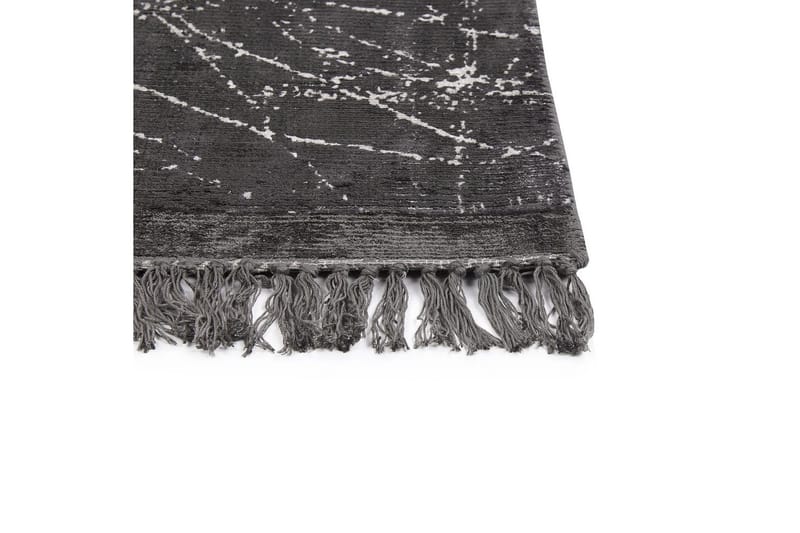 Tæppe Hanli - Mørkegrå, hvid, 140x200 cm - Tekstiler - Tæpper - Moderne tæppe - Viskosetæpper & kunstsilketæpper