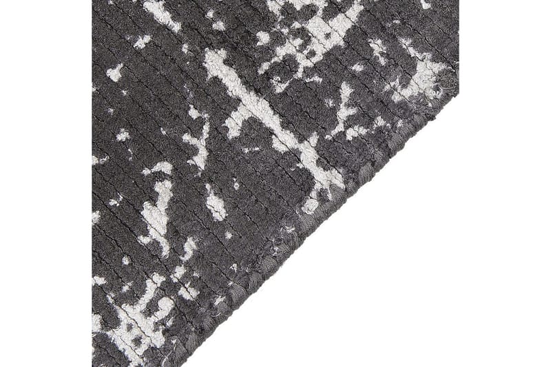 Tæppe Hanli - Mørkegrå, hvid, 80x150 cm - Tekstiler - Tæpper - Moderne tæppe - Viskosetæpper & kunstsilketæpper