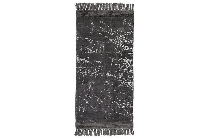 Tæppe Hanli, Mørkegrå, hvid, 80x150 cm