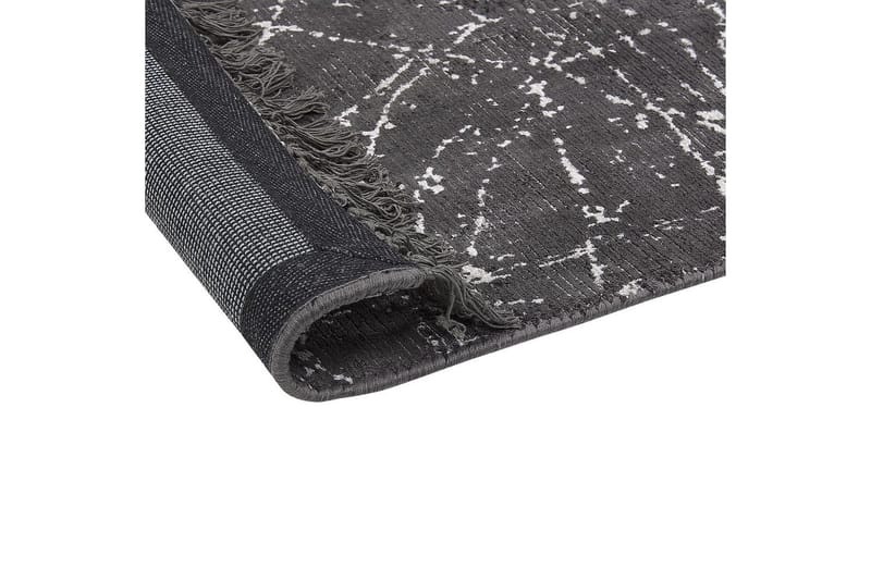 Tæppe Hanli - Mørkegrå, hvid, 80x150 cm - Tekstiler - Tæpper - Moderne tæppe - Viskosetæpper & kunstsilketæpper