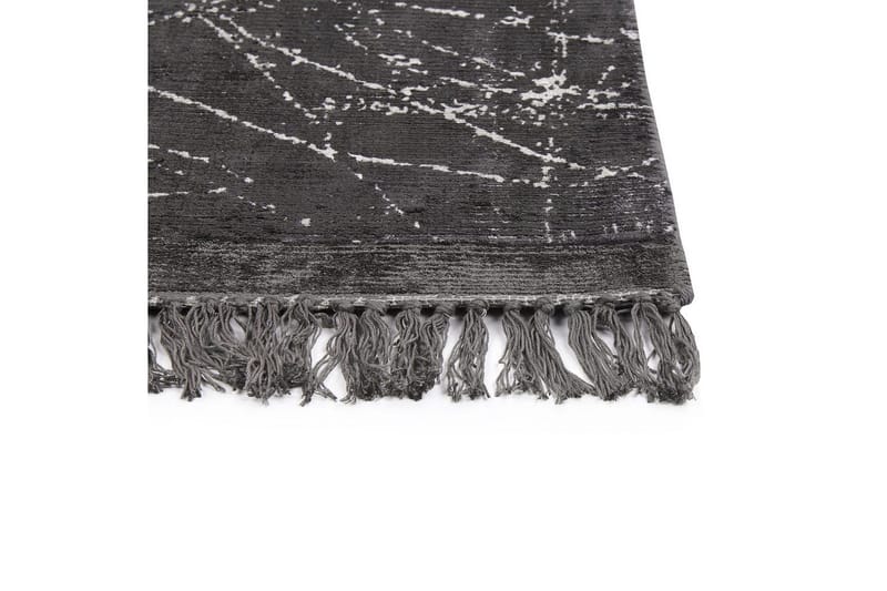 Tæppe Hanli - Mørkegrå, hvid, 80x150 cm - Tekstiler - Tæpper - Moderne tæppe - Viskosetæpper & kunstsilketæpper