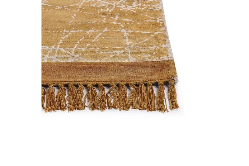 Tæppe Hanli - Orange, Hvid, 140x200 cm - Tekstiler - Tæpper - Moderne tæppe - Viskosetæpper & kunstsilketæpper