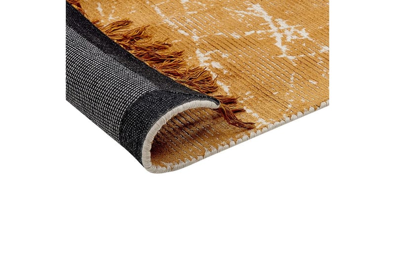 Tæppe Hanli - Orange, Hvid, 80x150 cm - Tekstiler - Tæpper - Moderne tæppe - Viskosetæpper & kunstsilketæpper