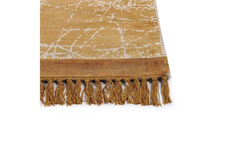 Tæppe Hanli - Orange, Hvid, 80x150 cm - Tekstiler - Tæpper - Moderne tæppe - Viskosetæpper & kunstsilketæpper