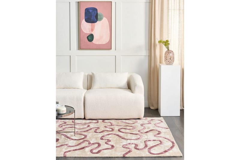 Tæppe Kappar - Beige, Rosa - Tekstiler - Tæpper - Moderne tæppe - Viskosetæpper & kunstsilketæpper