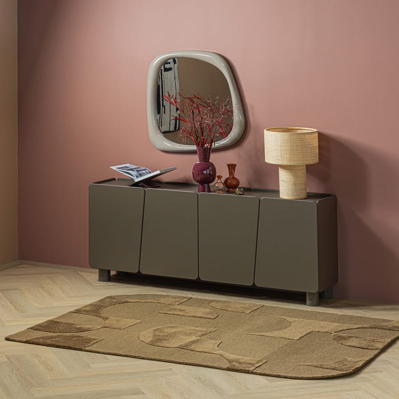 Tæppe Livo 160×160 cm - Brun - Tekstiler - Tæpper - Moderne tæppe - Uldtæppe