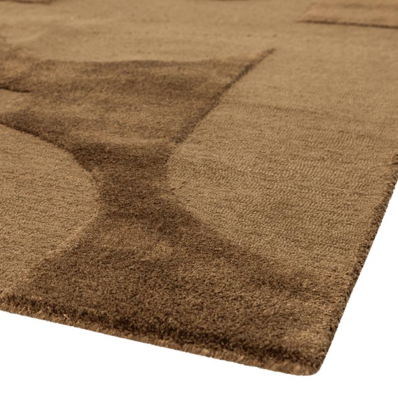 Tæppe Livo 160×160 cm - Brun - Tekstiler - Tæpper - Moderne tæppe - Uldtæppe
