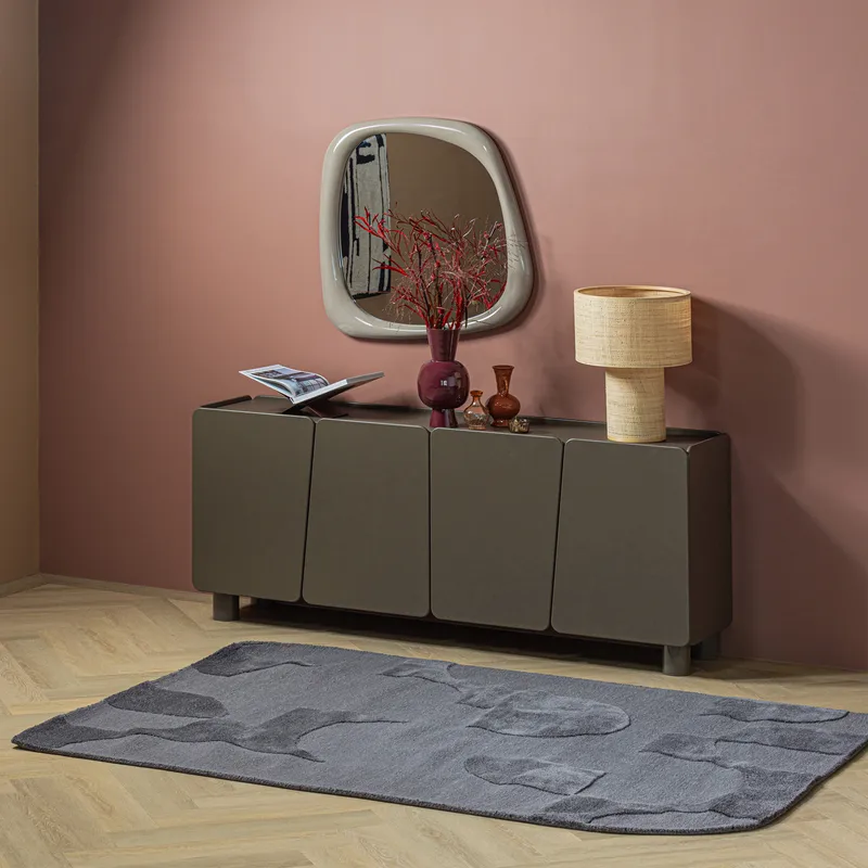 Tæppe Livo 160×160 cm - Grå - Tekstiler - Tæpper - Moderne tæppe - Uldtæppe