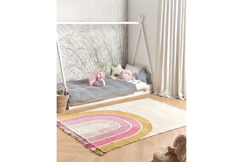 Tæppe Tatarli - Beige, lyserød, gul - Tekstiler - Tæpper - Moderne tæppe - Bomuldstæpper