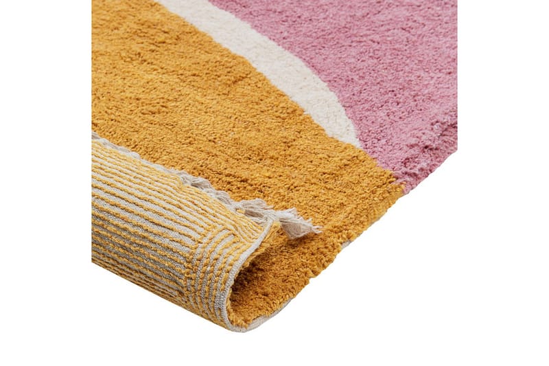 Tæppe Xinali - Rosa, gul, rød, beige - Tekstiler - Tæpper - Moderne tæppe - Bomuldstæpper