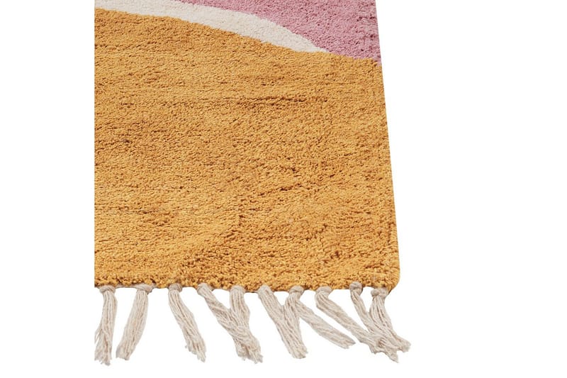 Tæppe Xinali - Rosa, gul, rød, beige - Tekstiler - Tæpper - Moderne tæppe - Bomuldstæpper
