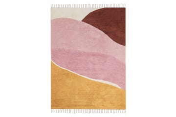 Tæppe Xinali - Rosa, gul, rød, beige - Tekstiler - Tæpper - Moderne tæppe - Bomuldstæpper