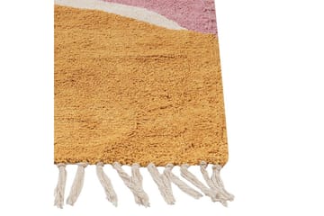 Tæppe Xinali - Rosa, gul, rød, beige - Tekstiler - Tæpper - Moderne tæppe - Bomuldstæpper