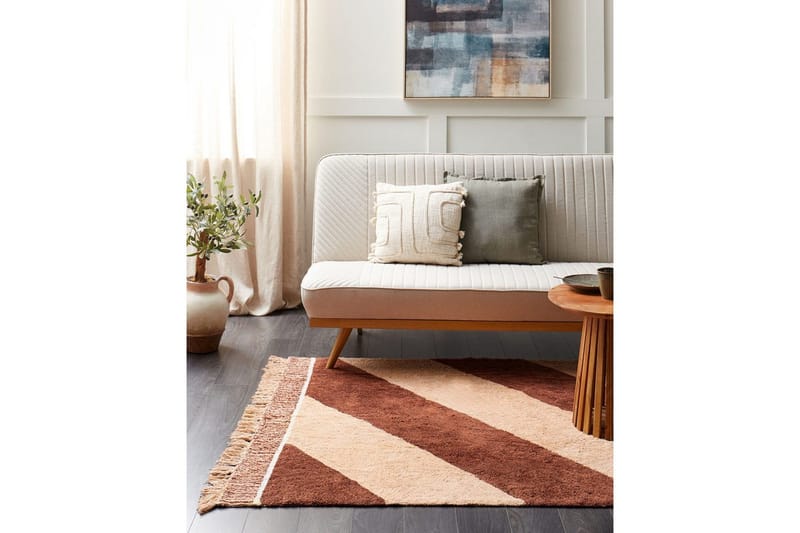 Tæppe Xuluf - Brun, Beige - Tekstiler - Tæpper - Moderne tæppe - Bomuldstæpper