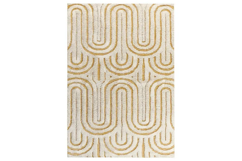 Tæppe Perai, Hvid, Gul, 160x230 cm