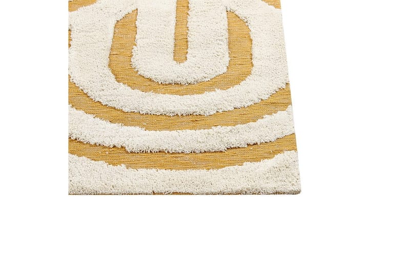 Tæppe Perai - Hvid, Gul, 160x230 cm - Tekstiler - Tæpper - Moderne tæppe - Bomuldstæpper