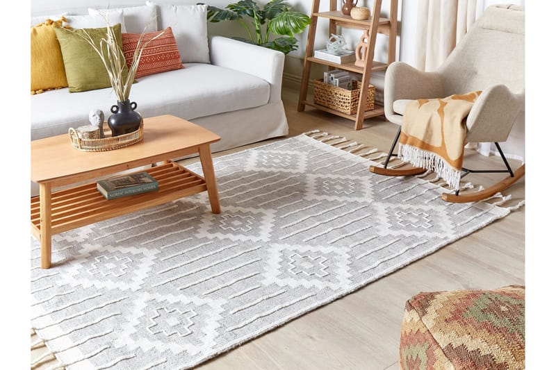 Tabiat Ryetæppe 160x230 cm - Sort/hvid - Tekstiler - Tæpper - Fladvævet tæppe